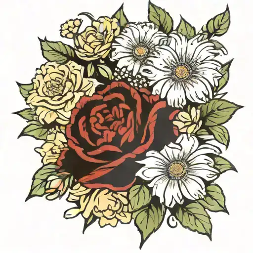 Carnation And Daisy Flower