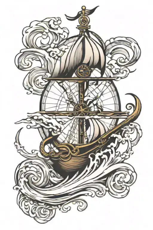 Storm Waves Anchor Compass