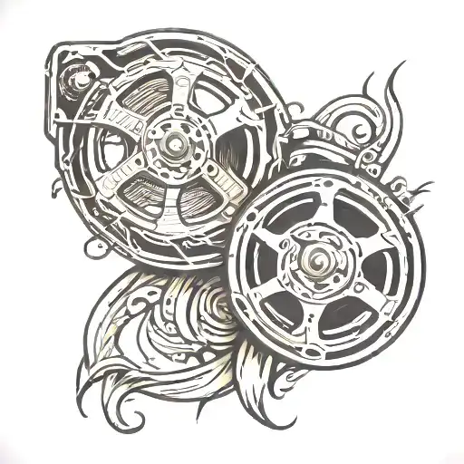 Black And Grey Shoulder Film Reel With Film