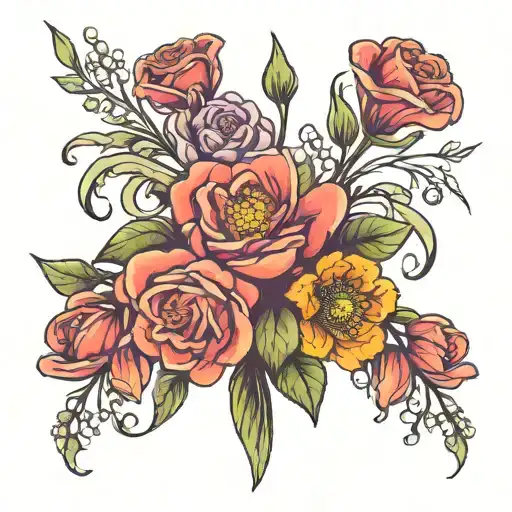 Birth Flowe Bouquet February And June Birth Flower