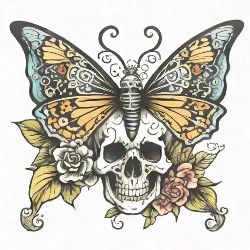 Butterfly With Skull