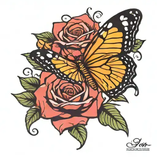Butterfly On A Rose