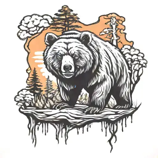Bear Forest Scene