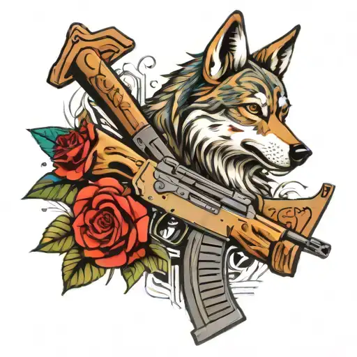 Ak47 Mixed With A Wolf