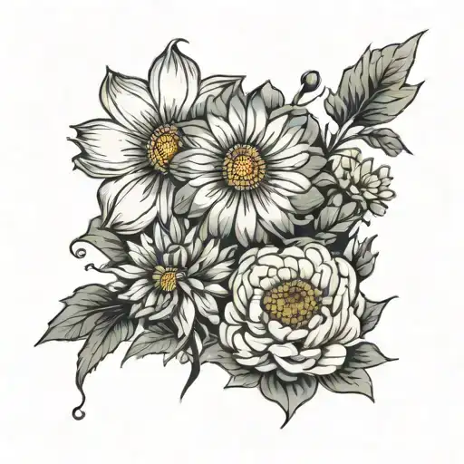 Chrysanthemum And Cosmos Birth Flower