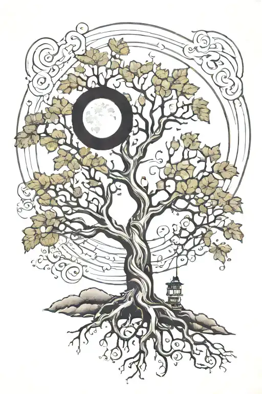 Tree And Moon