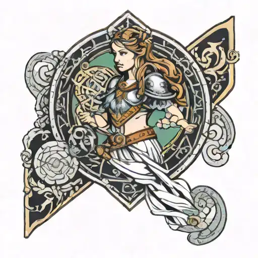 Tarot Card Shield Maiden