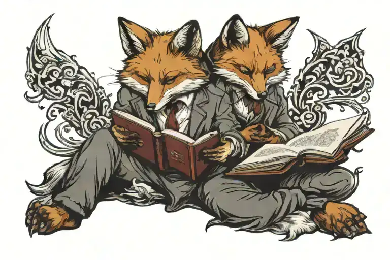 Fox Reading A Book