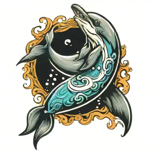 Dolphin Drinking A Beer Bottle