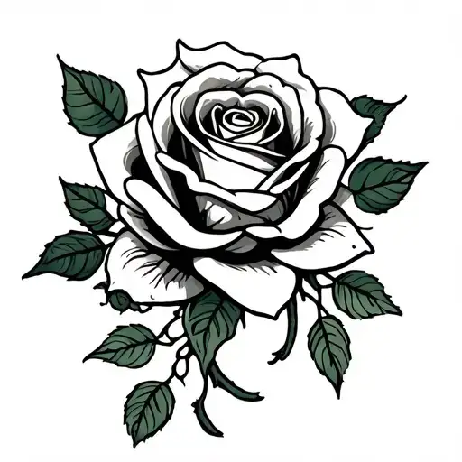 Rose With Lianas Entangling Aleida Name