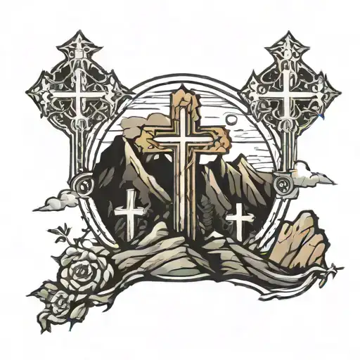3 Crosses On A Mountain