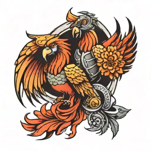 Phoenix And A Spartan Soldier