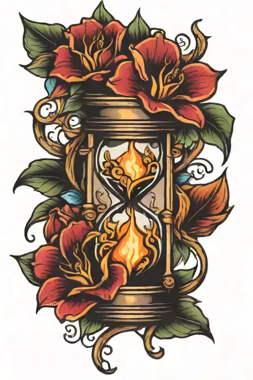 Hourglass Flower Candle Burning