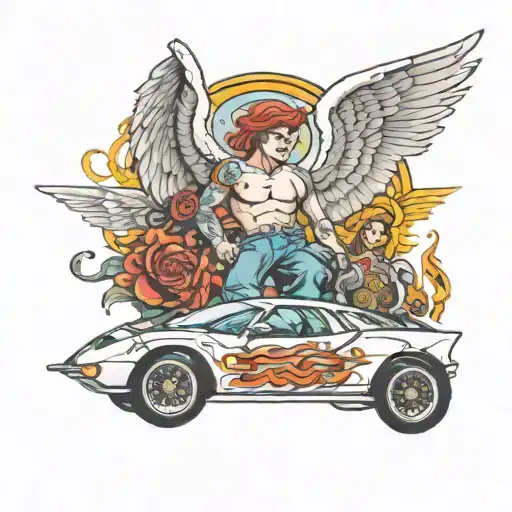 Guardian Angel Race Car Surrounded