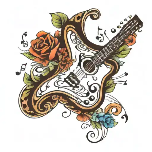 Guitar And Notes Forming