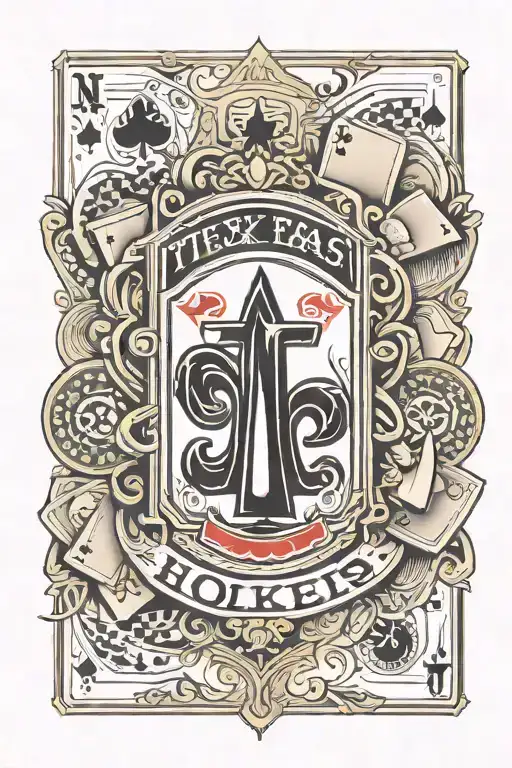 Texas Holdem Poker Hand And Chips Featuring 'Vegas Strong'