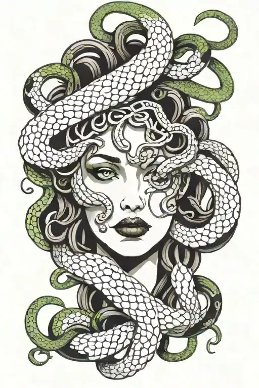 Medusa With Snakes Wrapped