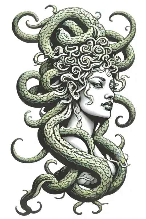 Medusa With Snakes Intertwined