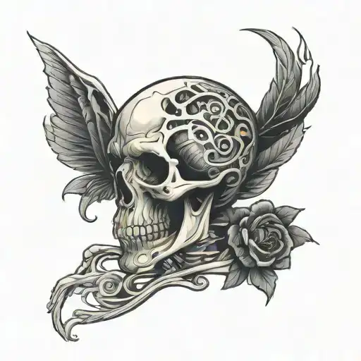 Human Body Cartoon Half Skeleton Half Normal