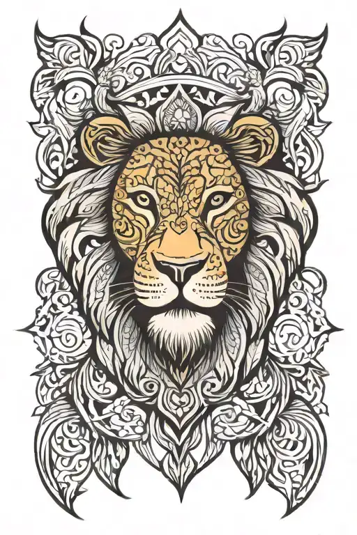 Mandala Lion Head
