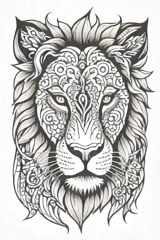 Mandala Lion Face
