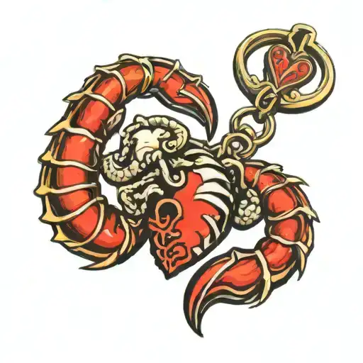 Scorpio With Heart Keychain