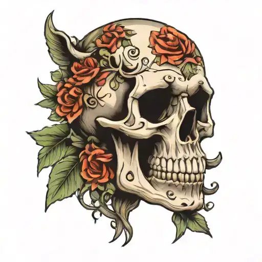 Simplistic Traditional Skull