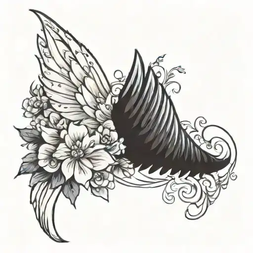 Wing Made Of Flowers