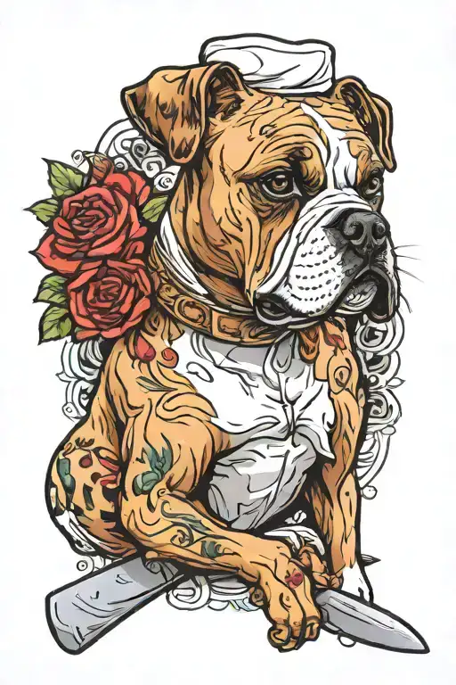 American Bulldog And Chef Knife