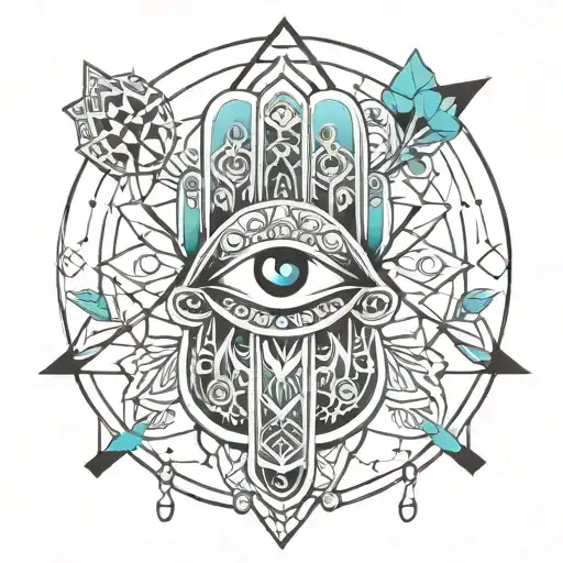 Hamsa Symbol With Geometric Shapes