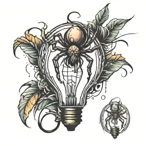 Light Bulb With A Spider Inside