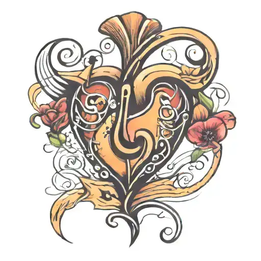 Heart With Music Note And Numbers 2715