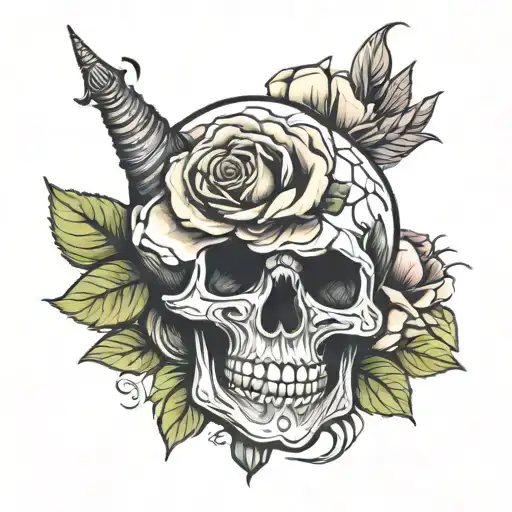 Snail Skull Roses