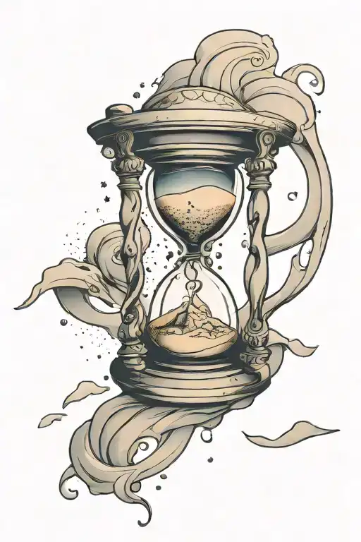 Ancient Hourglass Running Out Of Sand