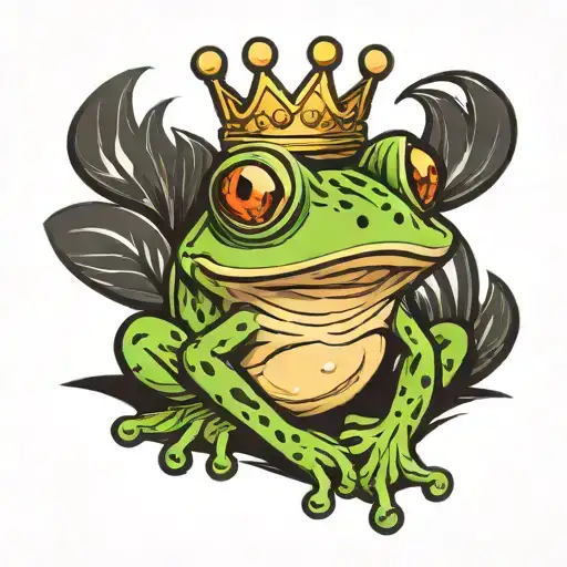 Cartoon Frog With Crown