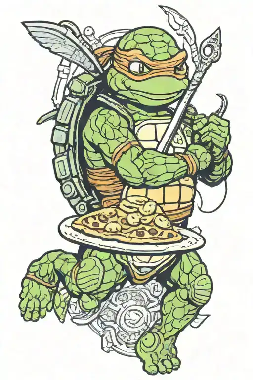 Teenage Mutant Ninja Turtle Michelangelo With Pizza