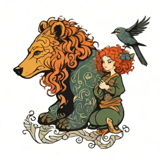 Merida And Her Mother Bear