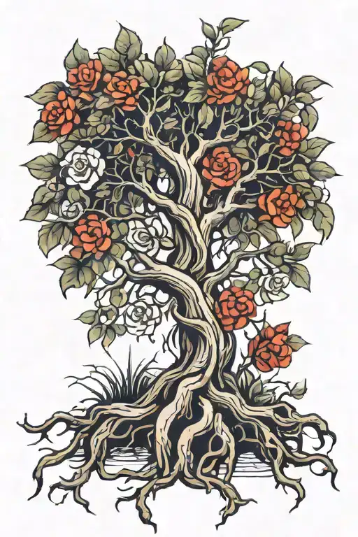 Tree Growing Roots Spreading