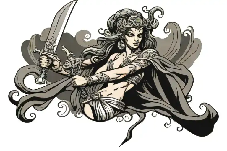 Greek Goddess With Sword