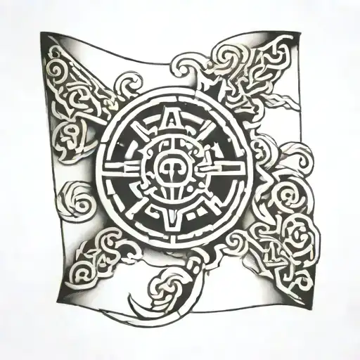 Mayan Armband With Strength Symbols Incorporated
