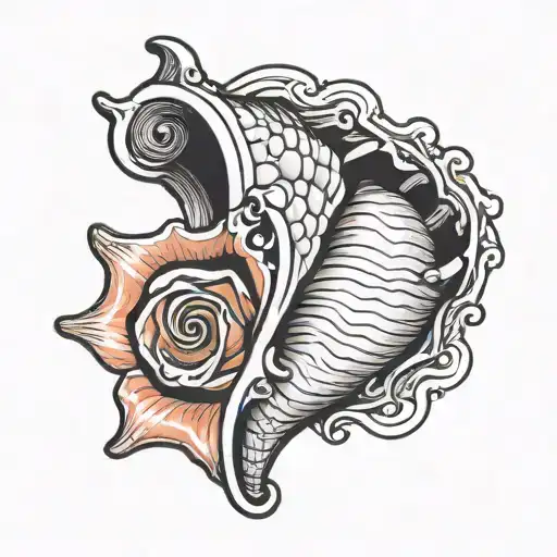 Conch Shell With Opening In The Shape Of New Jersey