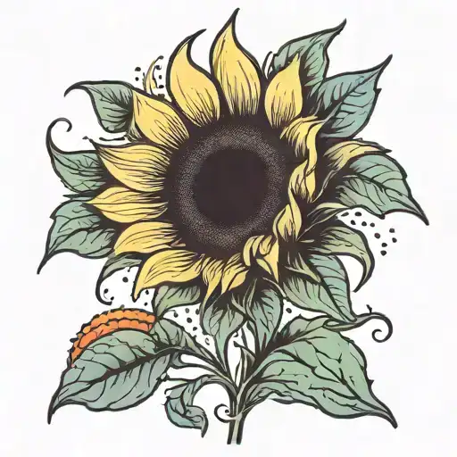 Sunflower With A Rainbow