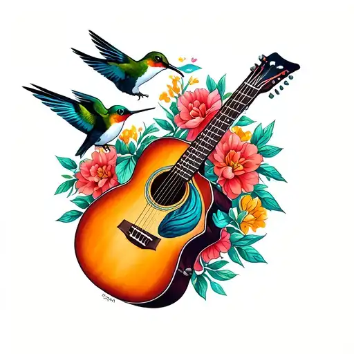 Hummingbirds Acoustic Guitar