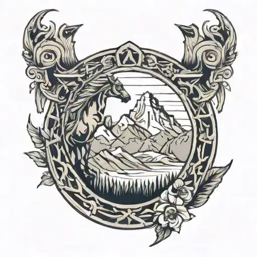 Horse Shoe With Mountain