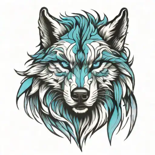 Ice Wolf Face