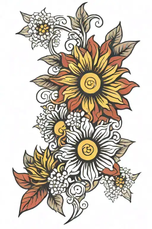 Flowers Wrapped Around The Macedonian Flag Sun