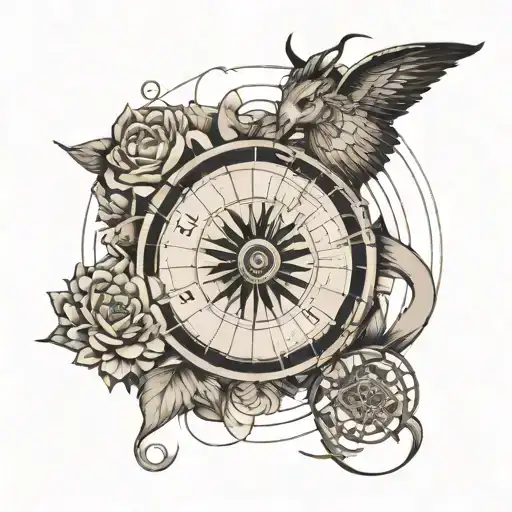 A Tattoo Design Incorporating The Fibonacci Sequence With Elements Of Astrology And Aries Symbolism