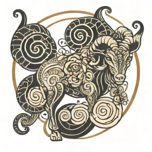Aries Zodiac Sign Fibonacci Spiral
