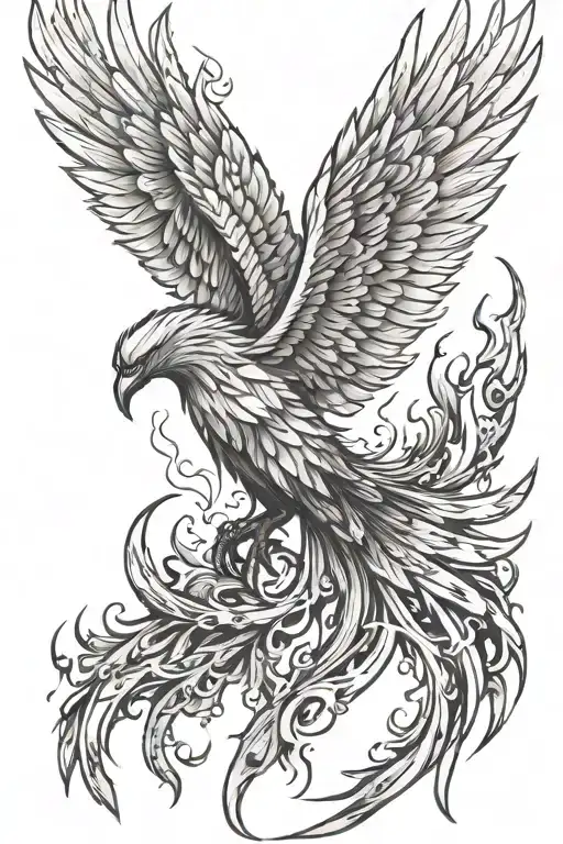 Phoenix Rising From The Ashes Symbolizing Overcoming