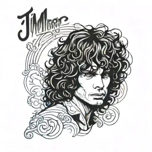 Portrait Of Jim Morrison In One Line